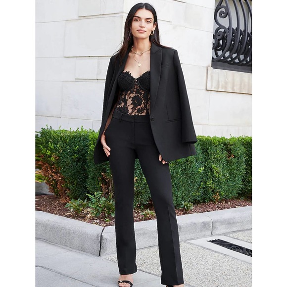 Express Black Super Soft Twill Boyfriend Oversize Peak Lapel Blazer Size M - Picture 2 of 8